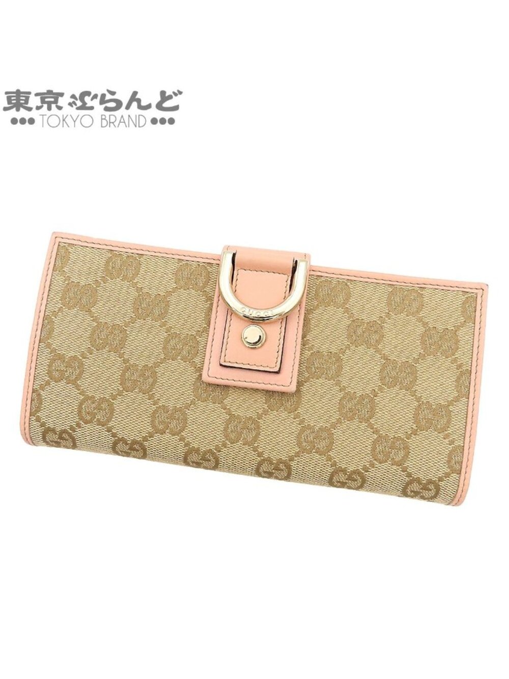 Gucci Bifold Wallet Abbey Beige Pink GG Canvas
